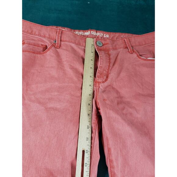 Mossimo Jeans Size 15 Womens Pink Stretch Denim Pants Ladies Mid Rise Cropped - Picture 6 of 11